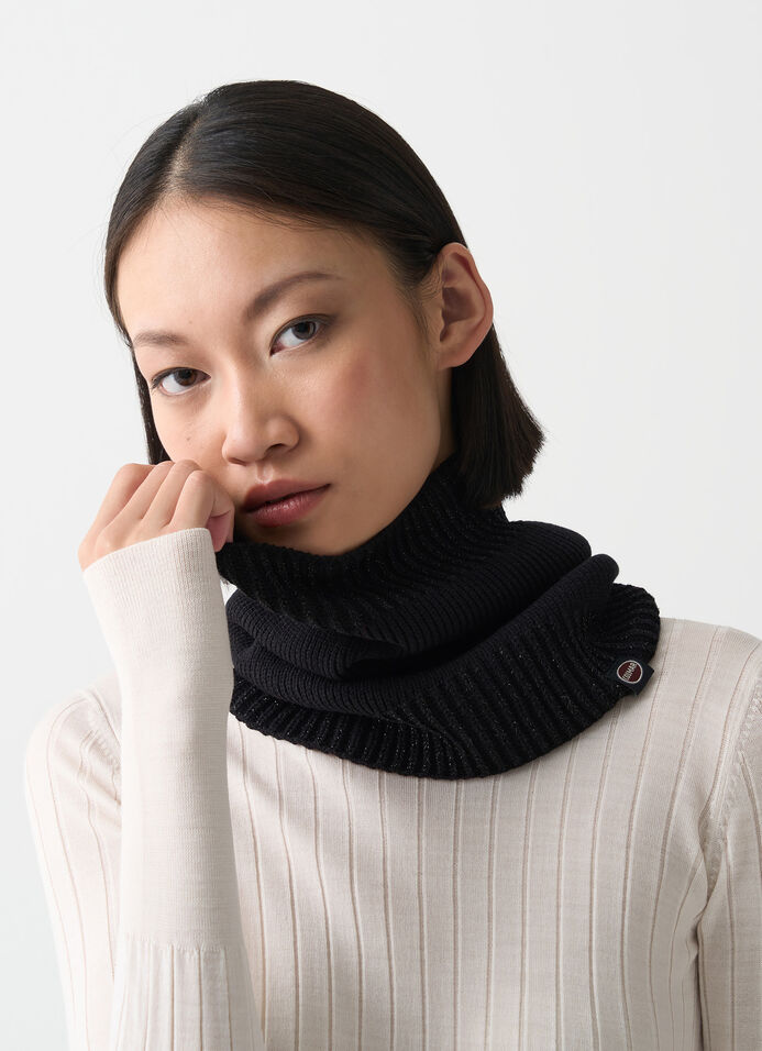 Neck warmer with lurex rib knit image number 0