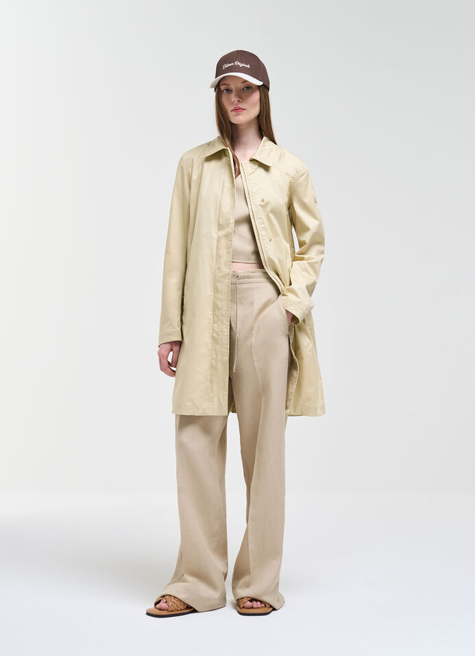 Long cotton jacket with belt 