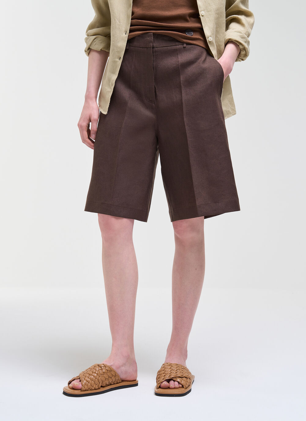Linen Bermuda Shorts image number 1