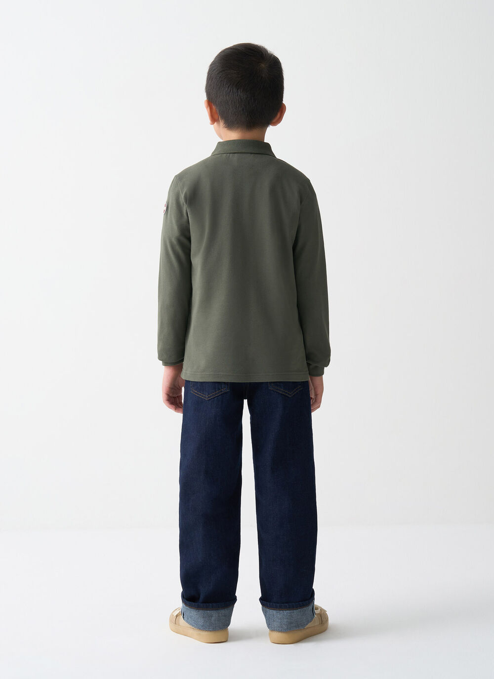 Polo a manica lunga in piqu&eacute; image number 3