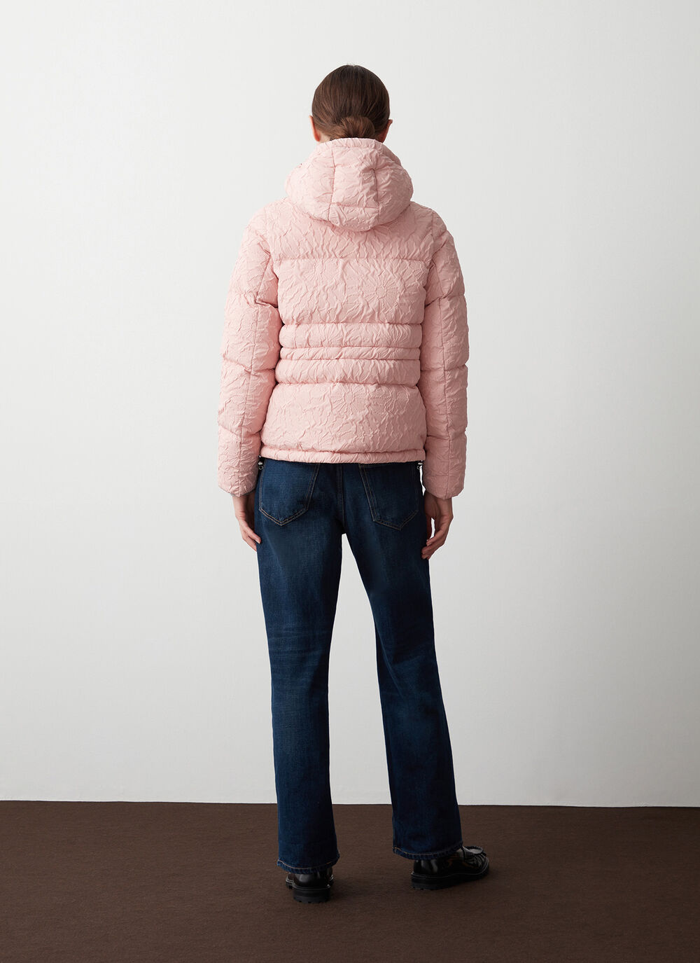 Daunenjacke mit 3D-Blumenmuster und Tunnelzug image number 3