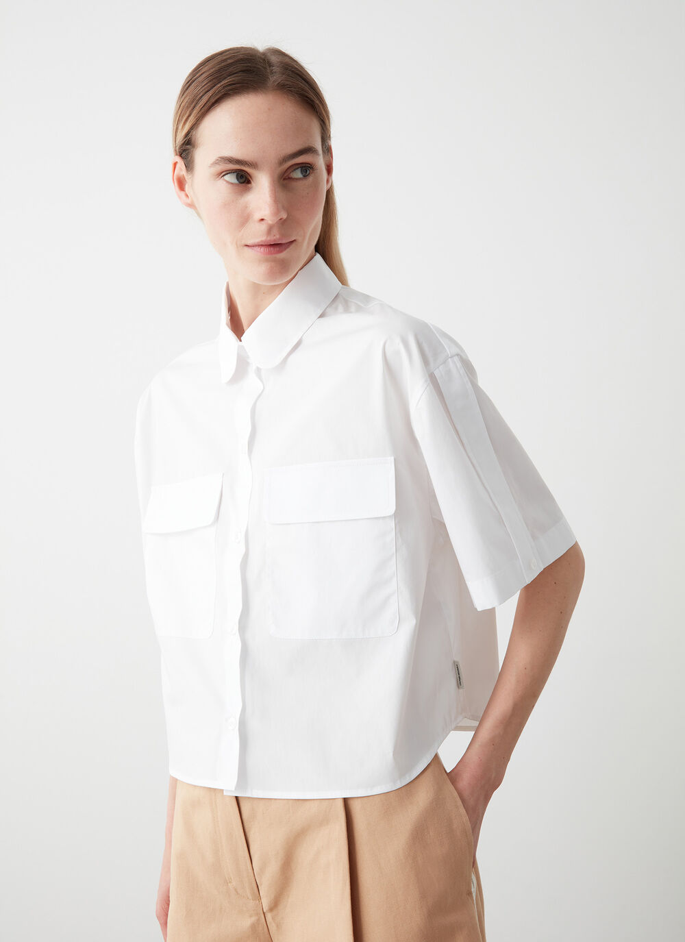 Chemise &agrave; manches courtes en coton image number 1