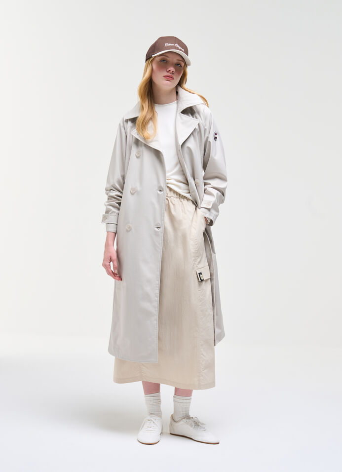 Long waterproof trench coat