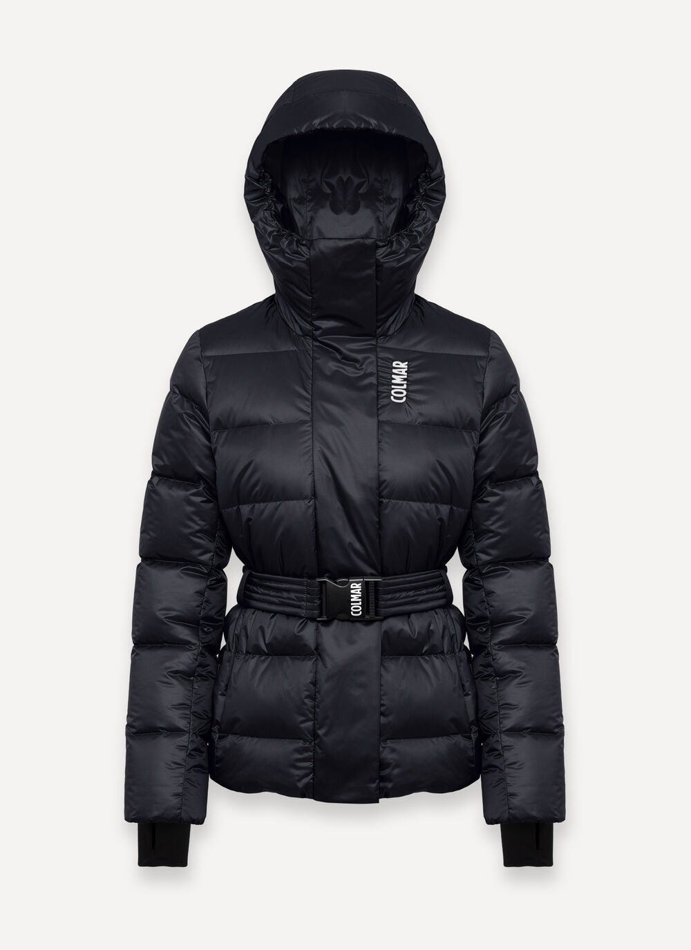 Glossy padded ski jacket with belt image number 4