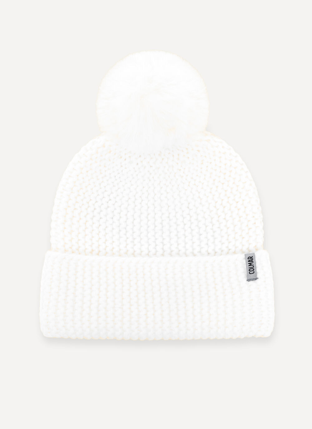 Women's hat with faux fur pom-pom image number 1