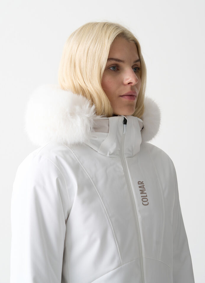 Two-tone ski jacket with fur image number 3