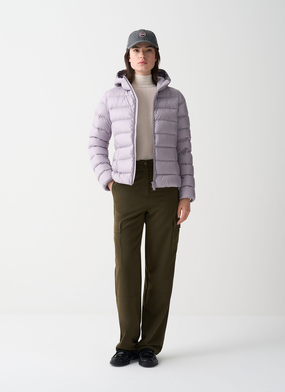 Hooded opaque down jacket image number 0