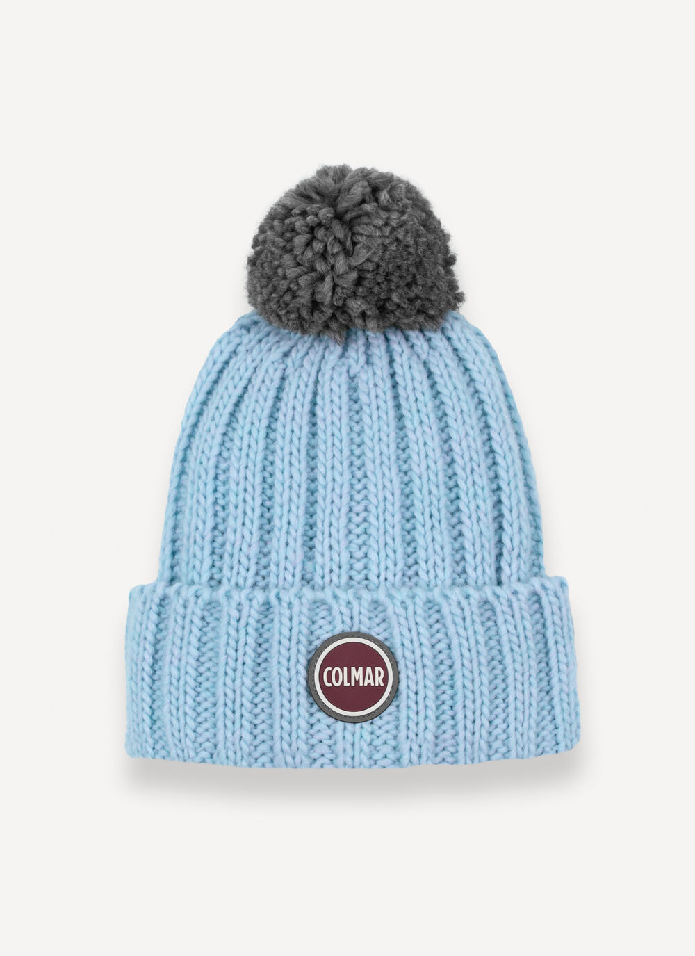 Unisex rib-knit hat with pom-pom image number 1
