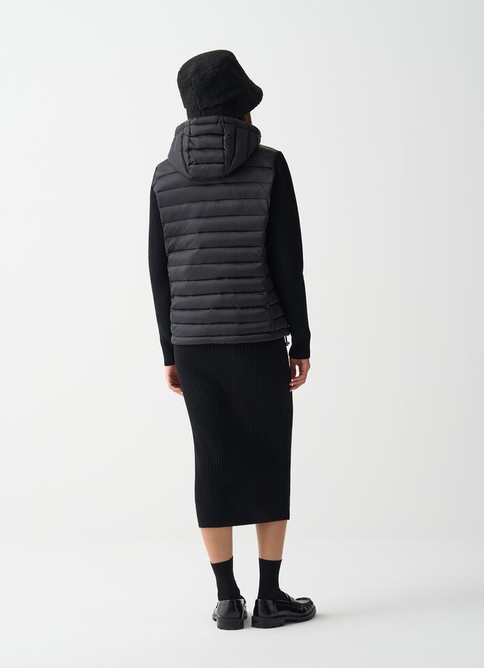 Hooded jacket with knit sleeves image number 3