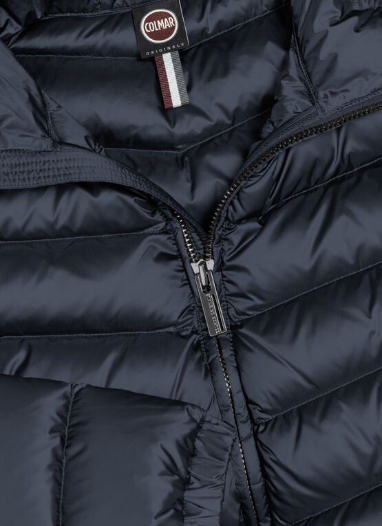 Quilted down jacket with hood