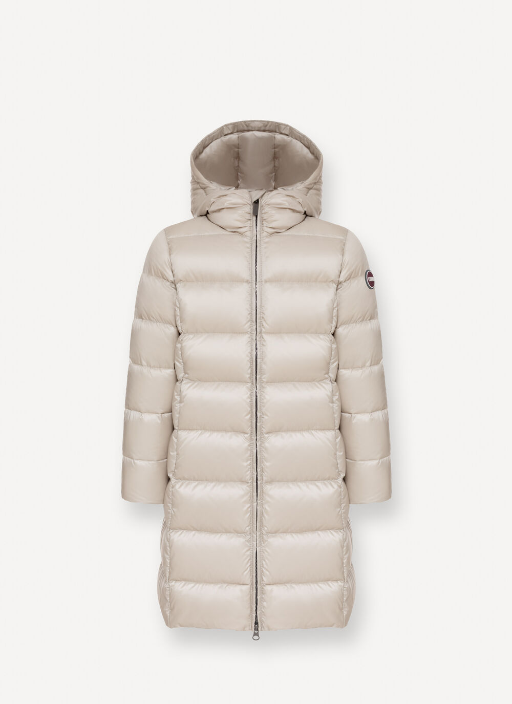 Long down jacket with hood  image number 4