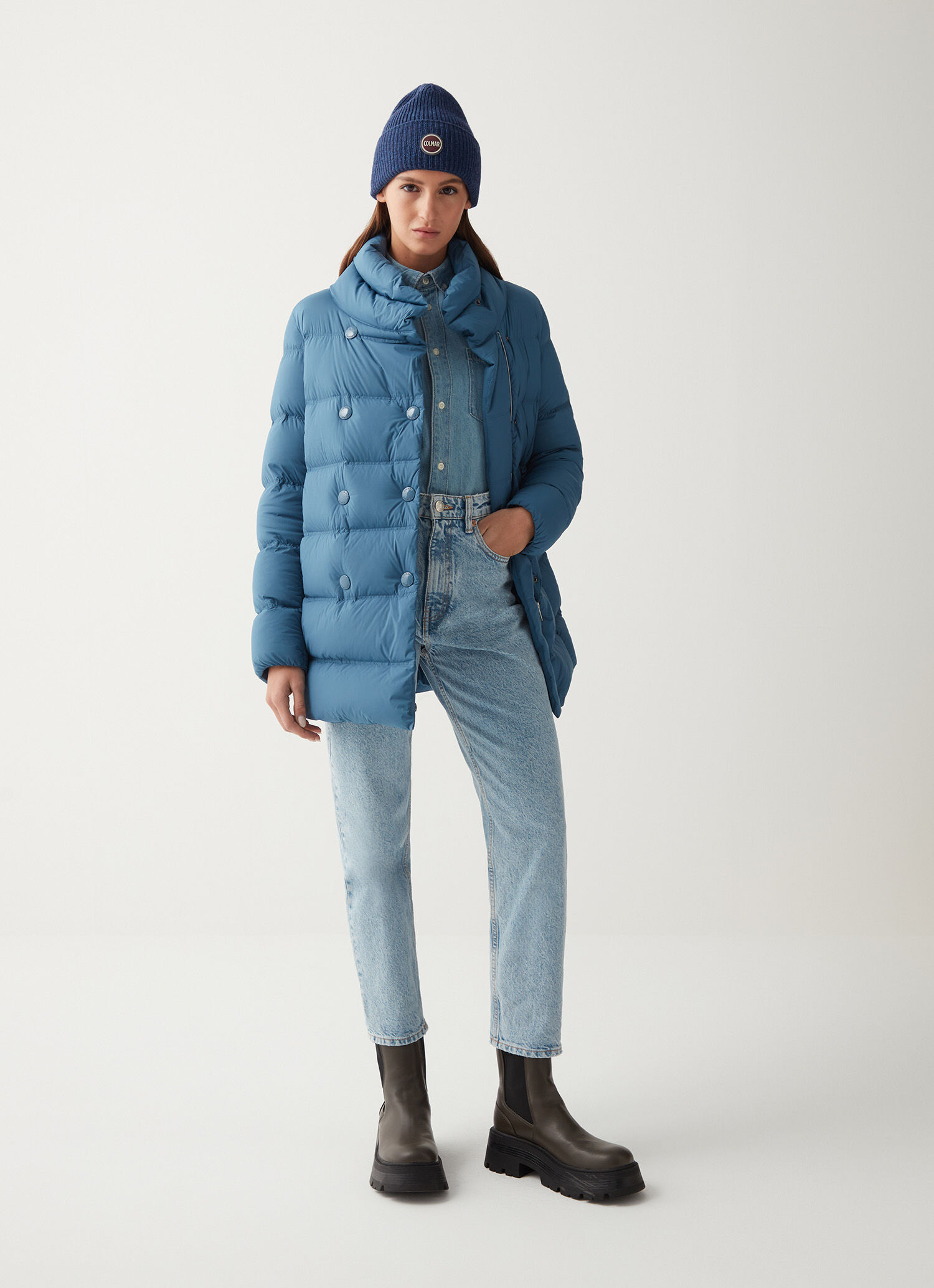 Stretch down coat top