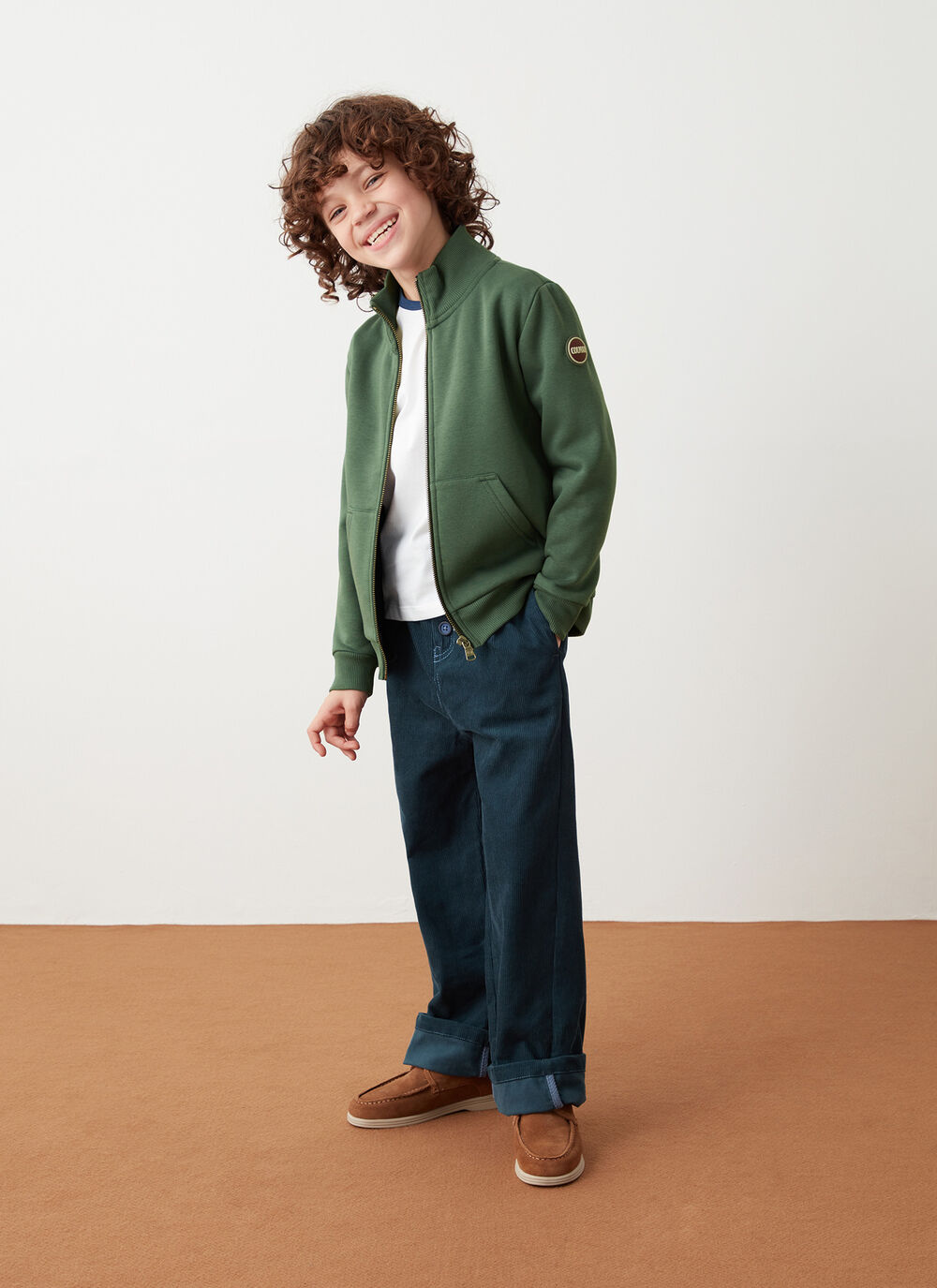 Zip-up sweatshirt with pouch pockets image number 0