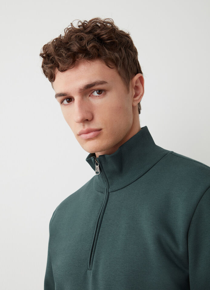 High-neck sweatshirt with half-zip image number 2