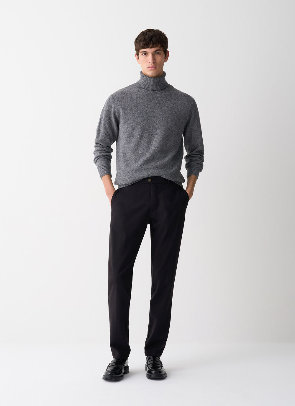 Melange polo-neck jumper image number 0