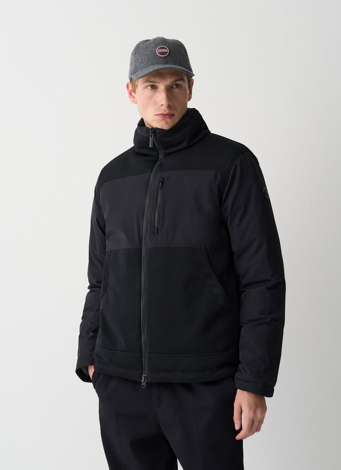 Bi-material down jacket image number 1