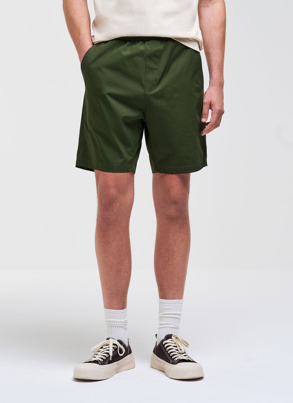 Cotton poplin shorts image number 1