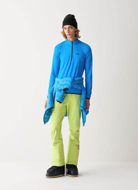 Thermal stretch ski jumper with half-zip