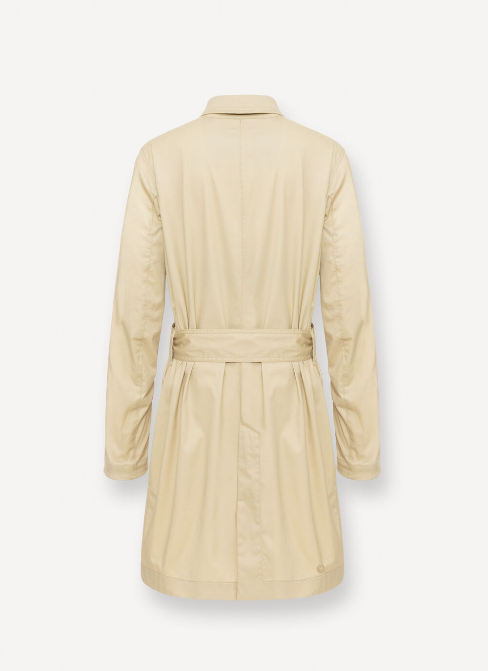 Long cotton jacket with belt  image number 5