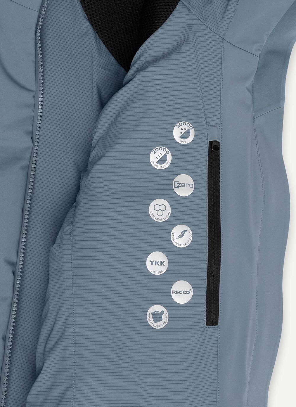 Channel padded ski jacket with neck warmer image number 7