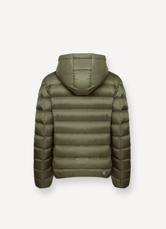 Short down jacket with attached hood image number 5