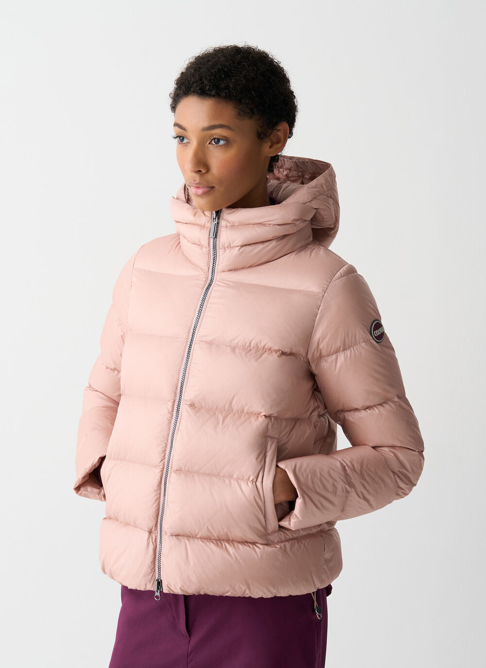 Down jacket with detachable hood image number 1