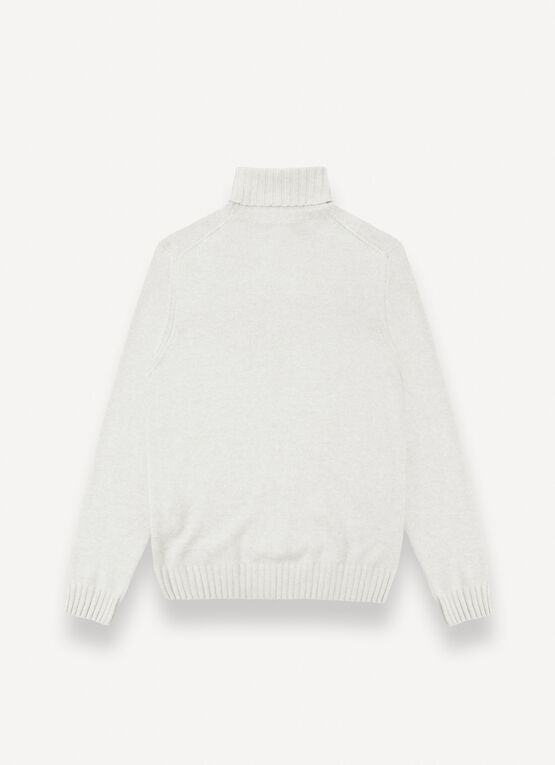 Branded wool polo-neck pullover