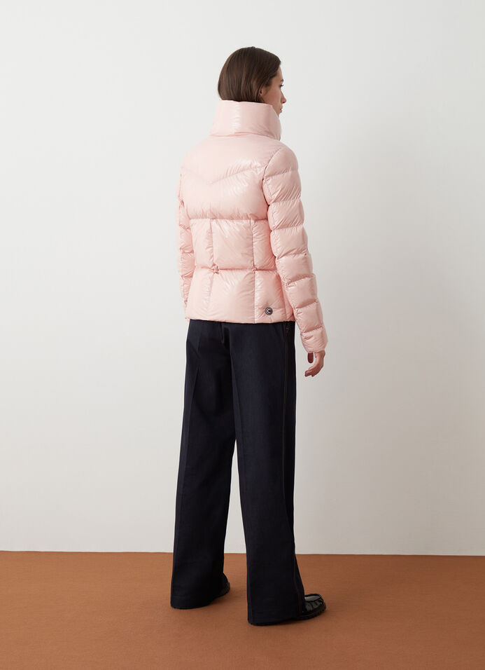 Super-glossy down jacket with padded collar image number 3