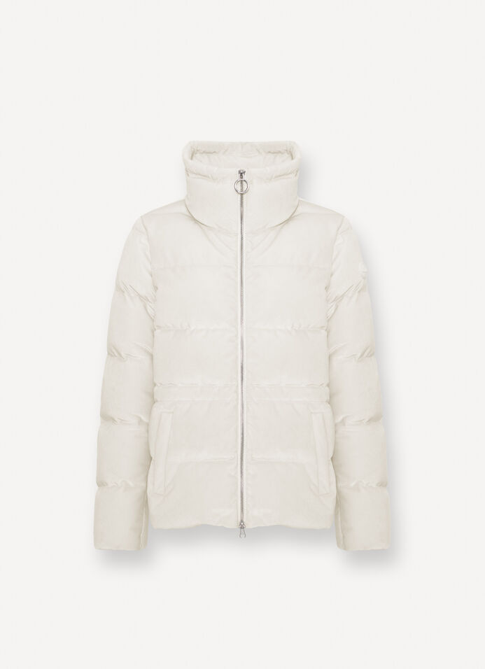 Stretch velvet down jacket image number 4