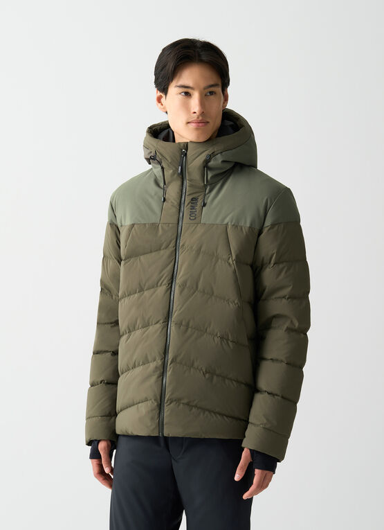 Ski gloves with stretch inserts