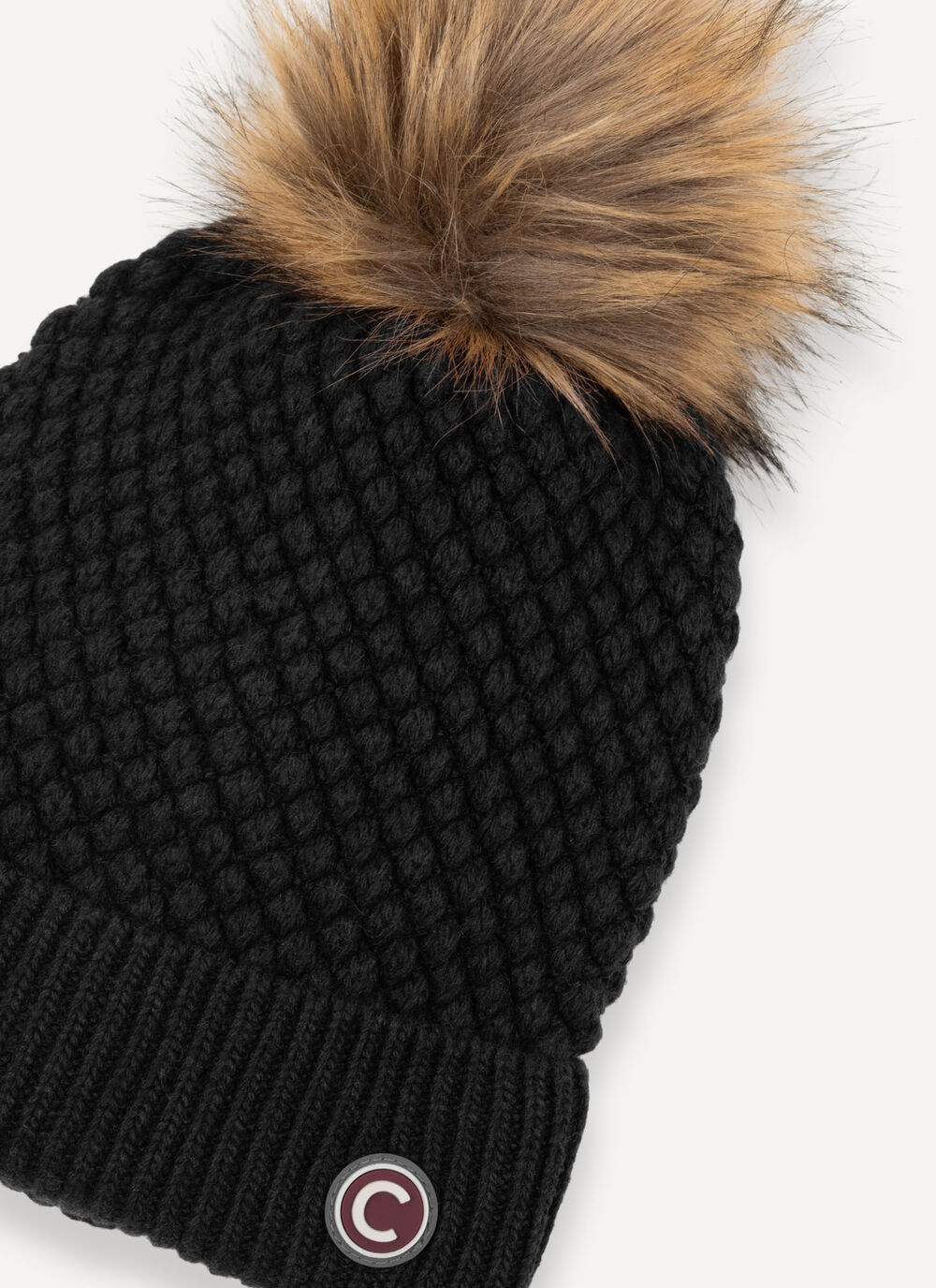 Unisex hat with faux fur pom-pom image number 3