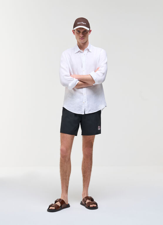 Swim Trunks with Logo Print