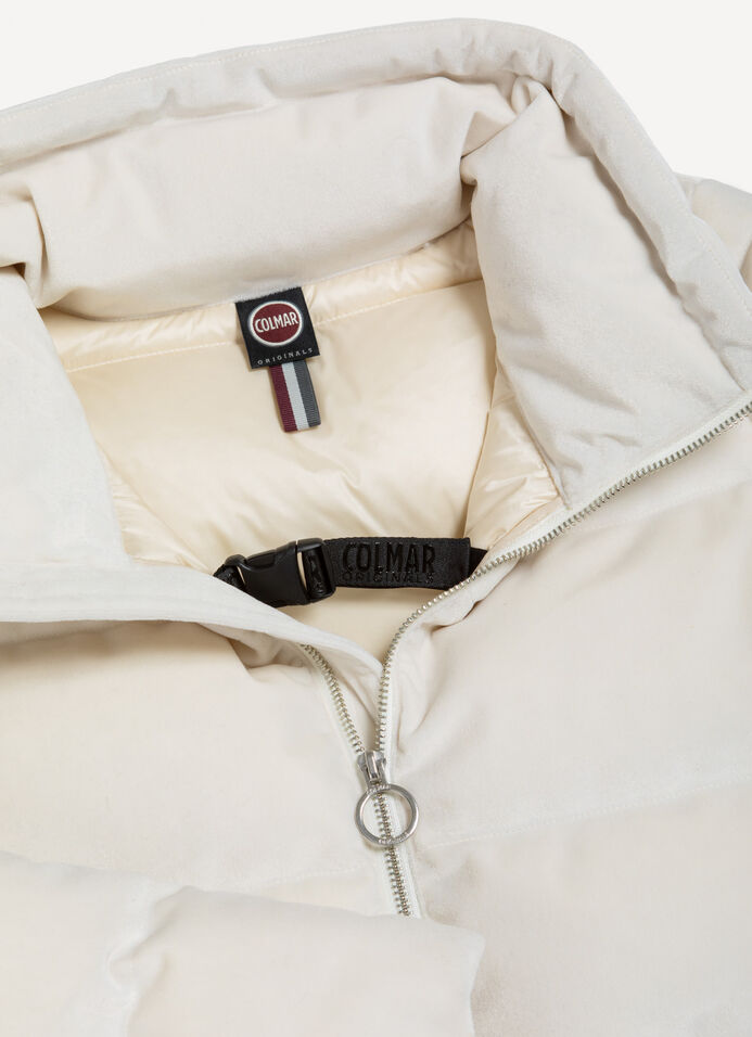 Stretch velvet down jacket image number 6