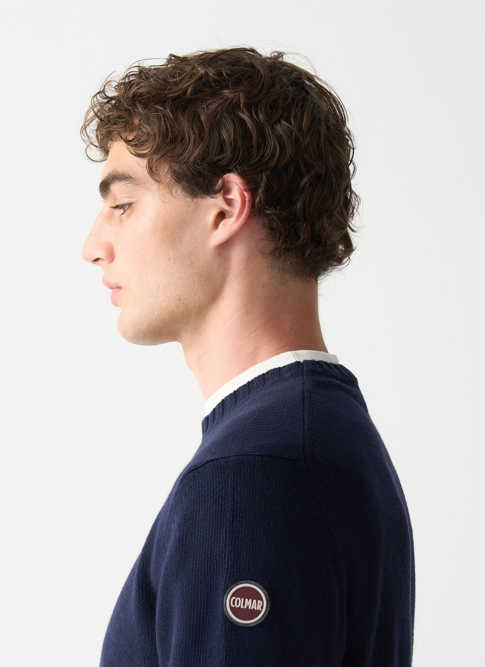 Pullover logato in lana image number 2