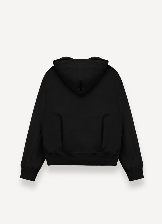 Hooded sweatshirt with darts