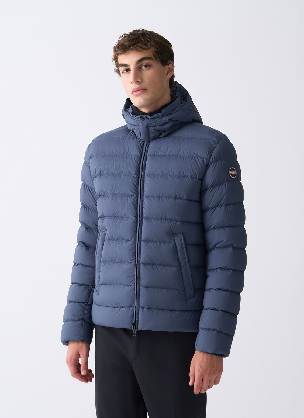 Down jacket with detachable hood image number 1