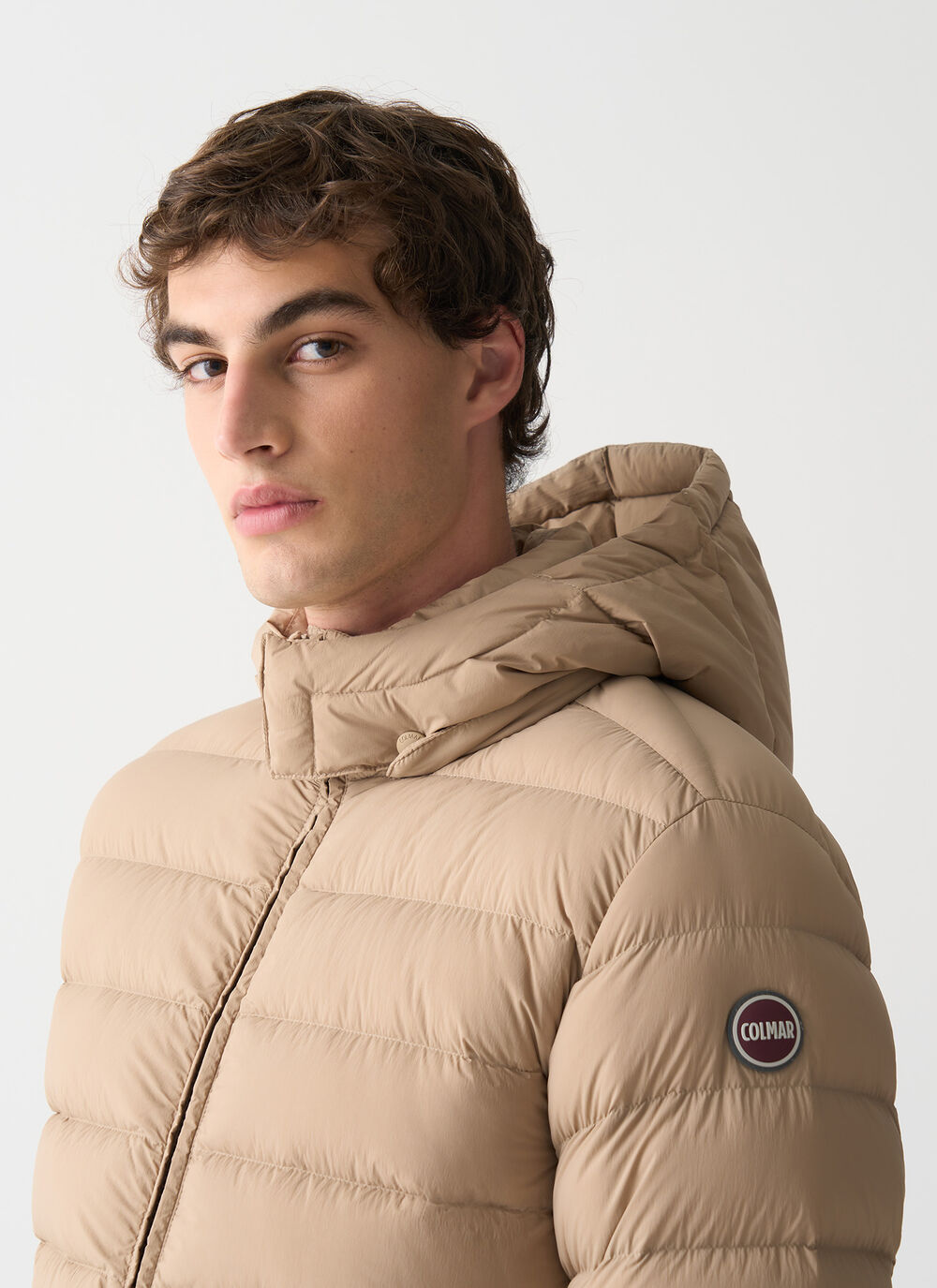 Down jacket with detachable hood image number 2