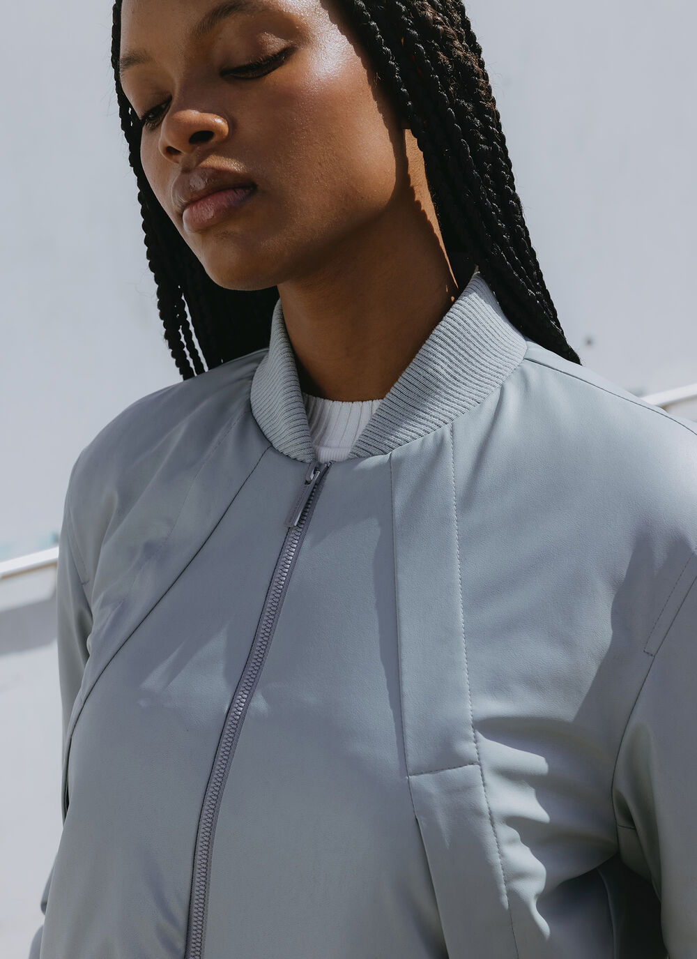 Faux leather bomber jacket image number 7