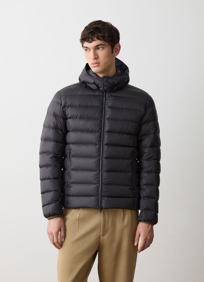 Sporty down jacket with detachable hood image number 2