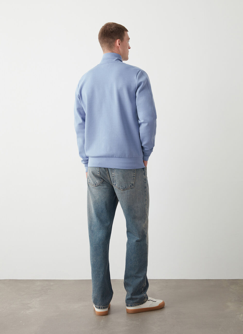 Zip-up sweatshirt with logo tape image number 3