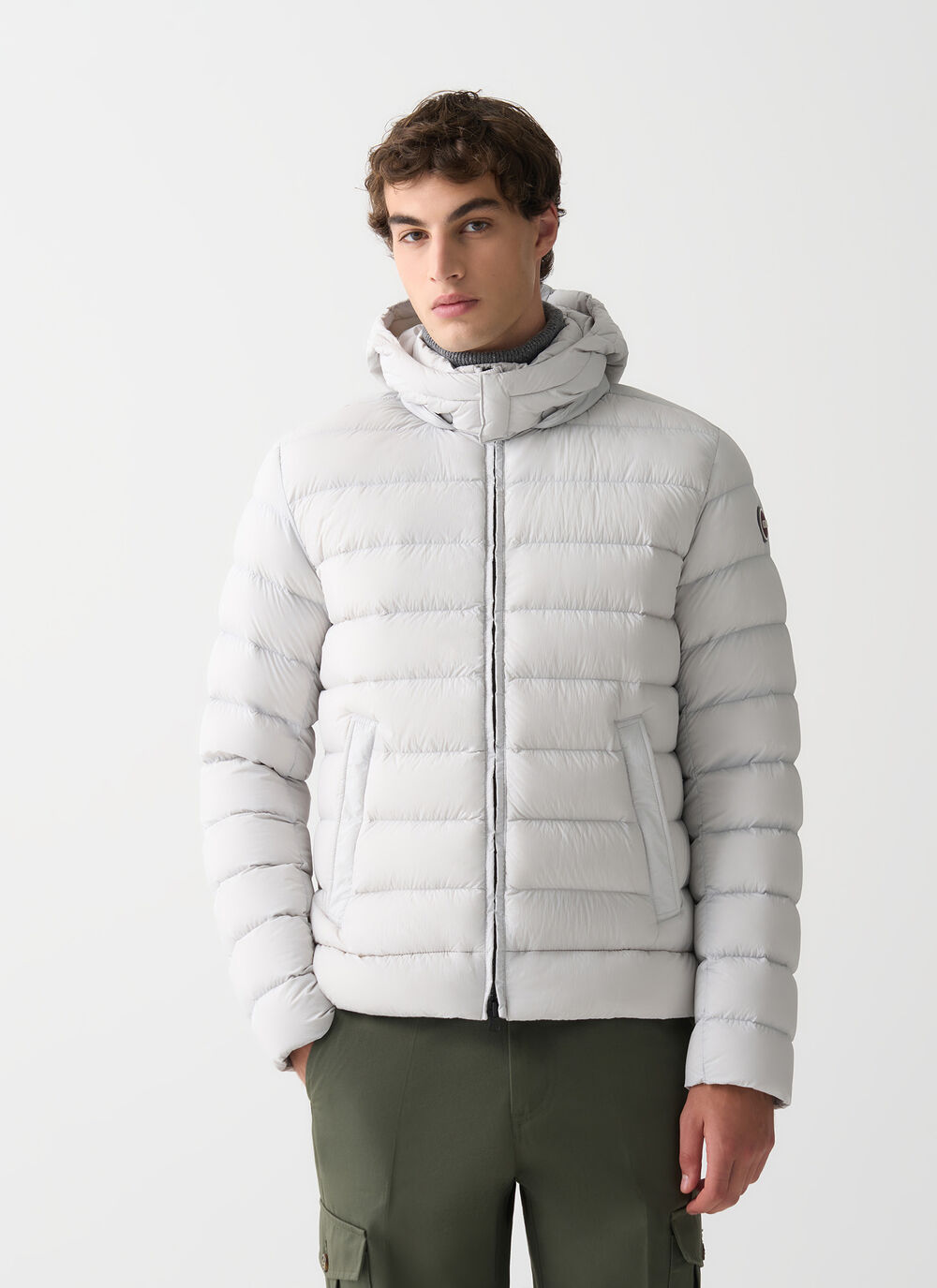 Down jacket with detachable hood image number 1