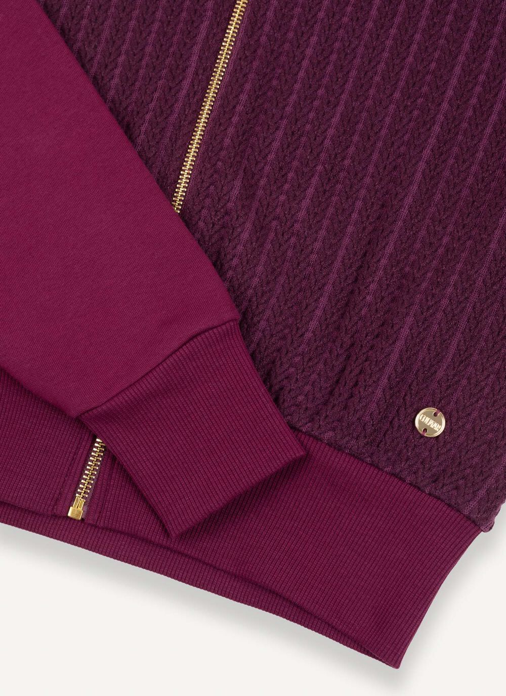 Cable-knit sweatshirt with zip image number 6