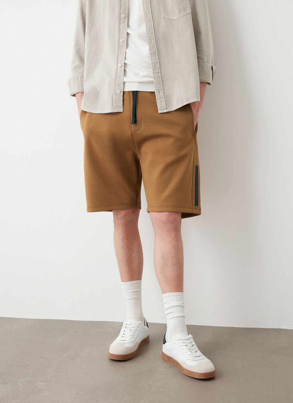 Fleece shorts with logo tape image number 2