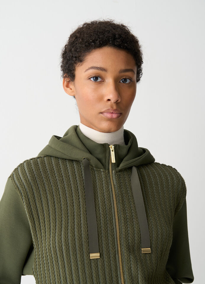 Cable-knit hooded sweatshirt image number 2