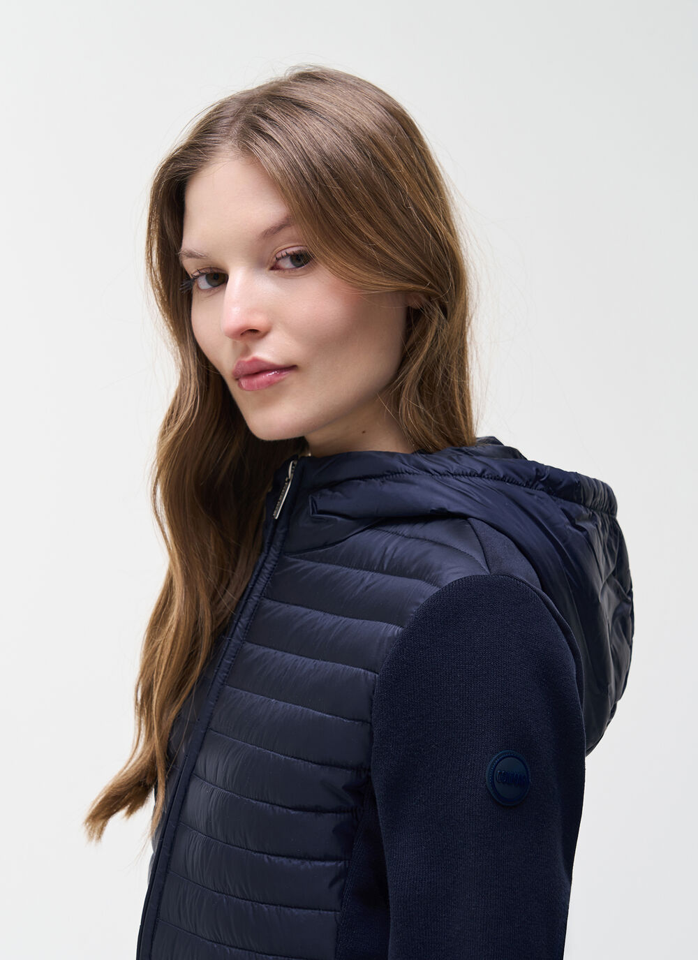 Hybrid padded jacket with hood image number 2