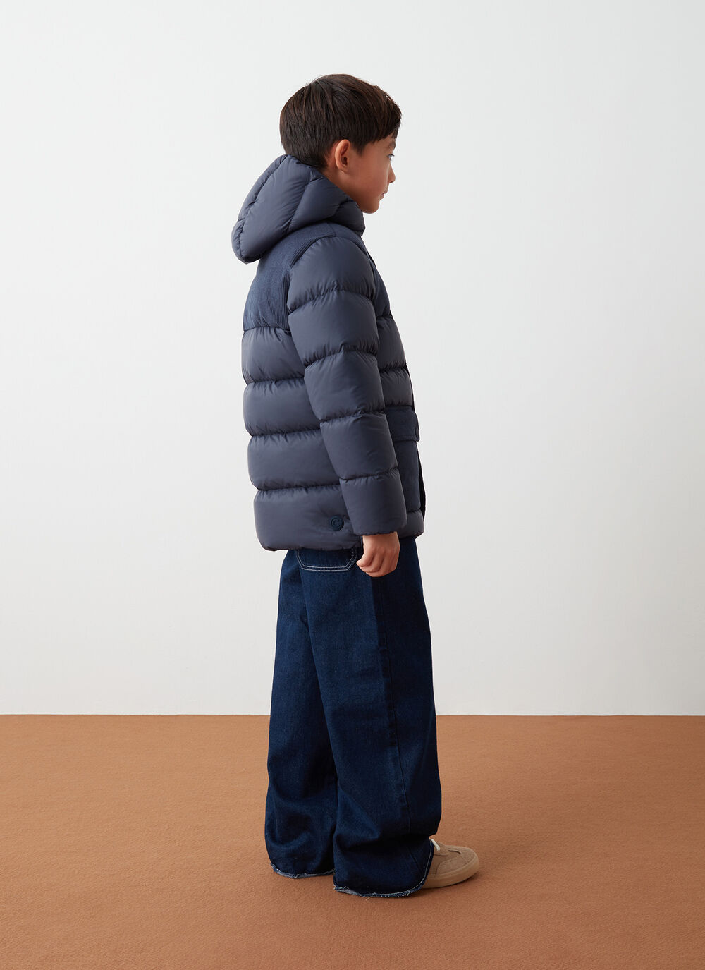 Down-padded parka with corduroy inserts image number 2