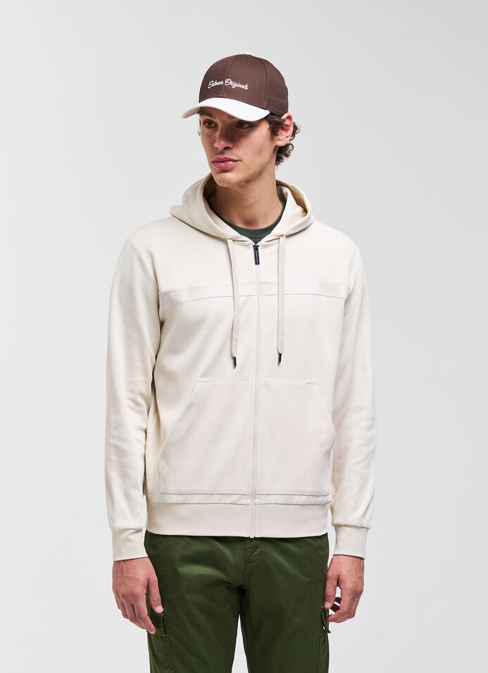 Hoodie in piqu&eacute; fabric