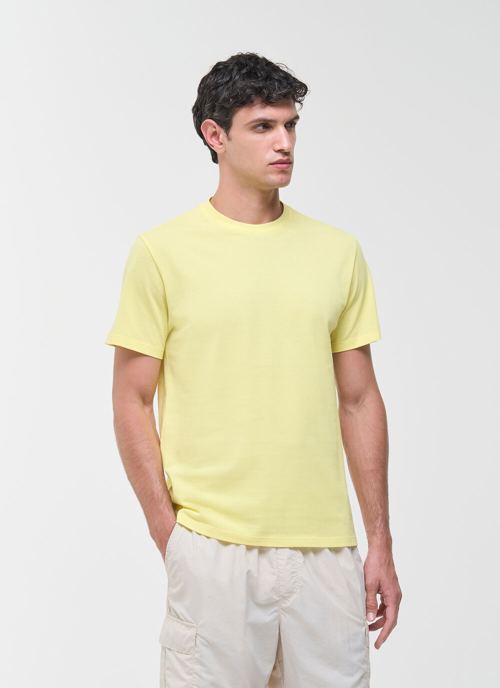 T-Shirt mit Logo aus Baumwollpikee image number 0