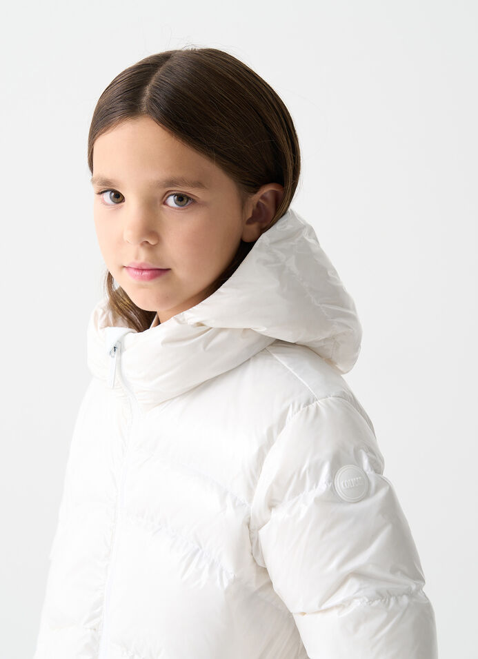 Glossy hooded down jacket image number 2