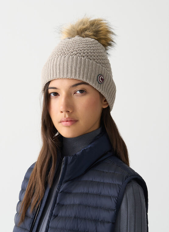 Unisex-Mütze mit Pelzbommel